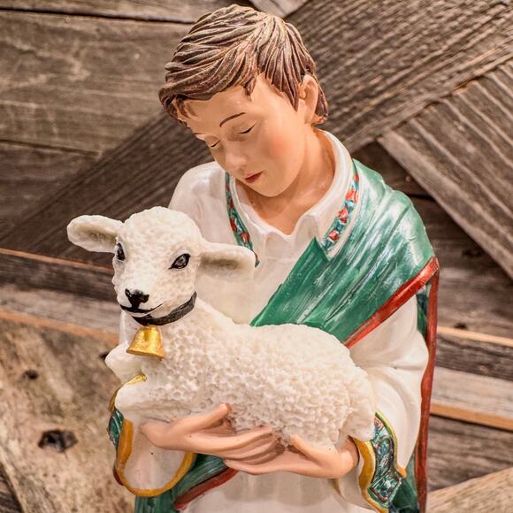 Vintage, Shepherd and Lamb, Hawthorne Village Jeweled Nativity Collection - Picture 5 of 7